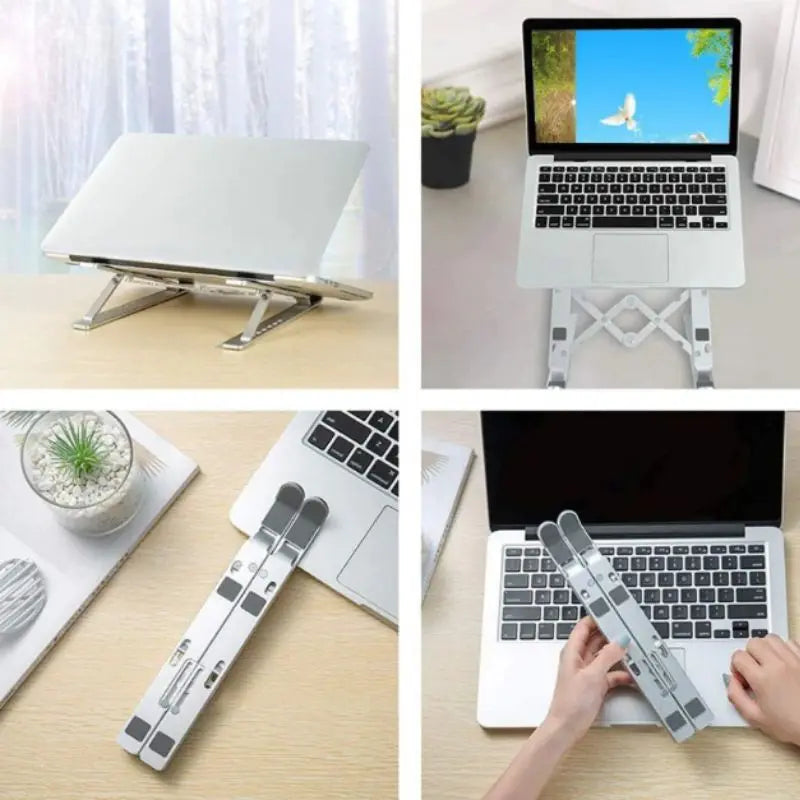 Suporte De Alumínio Regulável Para Notebook, Macbook e Tablets - Escritório