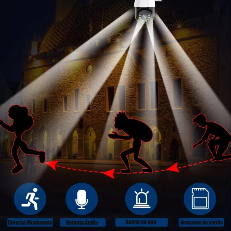 Câmera  Giratória 360 Lâmpada Smart Wi-Fi Full Hd 1080p Visão Noturna Interna